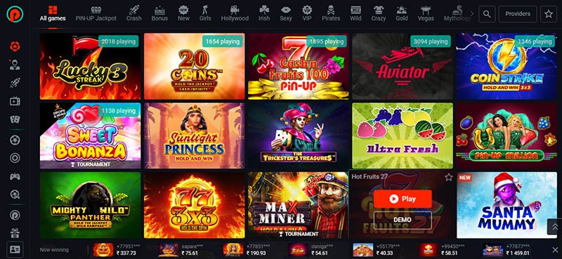 Ana sayfadaki slot makineleri kataloğu